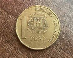 C50 - Moneda foarte veche - Republica Dominicana - 1 peso - 1997