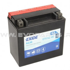 Baterie EXIDE AGM 12V 12AH (YTX14L-BS) Fara Intretinere