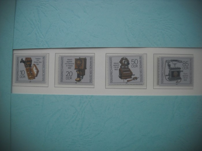 HOPCT TIMBRE MNH 1257 APARATE TELEFONICE VECHI -4 VAL-1989-GERMANIA DDR/RDG