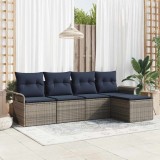 vidaXL Set de canapele pentru grădină 5 pcs Gri poliratan 3353994