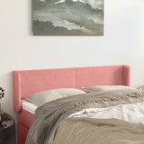 VidaXL Tăblie de pat cu aripioare roz 147x16x78/88 cm catifea
