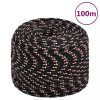 VidaXL Frânghie de barcă, negru, 10 mm, 100 m, polipropilenă