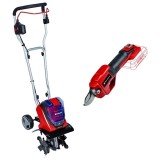 Einhell GE-CR 30 Li + GE-LS 18 Li PXC - Sapatoare fara acumulatori si incarcator Li-Ion 18 V - Ah 300 mm + Foarfeca pentru crengi 28 mm