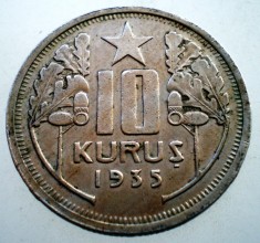 F.486 TURCIA 10 KURUS 1935 RARA 60000ex.