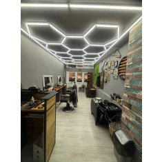 Aplica LED Hexagon, HoneyComb, 672W, 24000 lumeni, lumina rece 6500K, IP65, dimensiune 484x243CM, garaj, atelier, barbershop, showroom