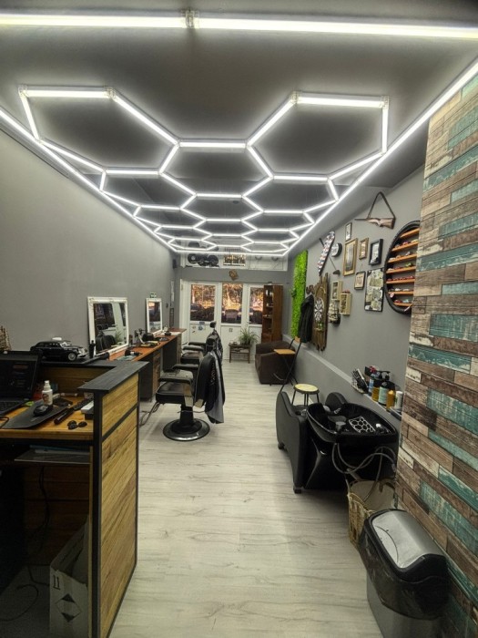 Aplica LED Hexagon, HoneyComb, 672W, 24000 lumeni, lumina rece 6500K, IP65, dimensiune 484x243CM, garaj, atelier, barbershop, showroom