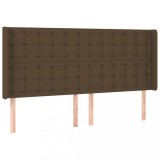 Cumpara ieftin Tablie de pat cu aripioare maro inchis 163x16x118/128 cm textil