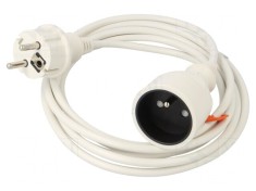 Prelungitor alb 3m 10A 1 priză 3x1mm2 foto