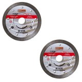 Cumpara ieftin Set 2 discuri diamantate turbo subtire, placi ceramice, taiere umeda si uscata, 115 mm/22.23 mm, Richmann Exclusive
