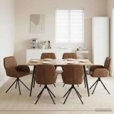 Cumpara ieftin Scaune de dining rotative 6 buc. Piele Suedata Sintetica Maro