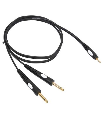 Cablu JACK 3.5 mm STEREO tata - 2x JACK 6.35 mm MONO 3m negru BST PRO foto