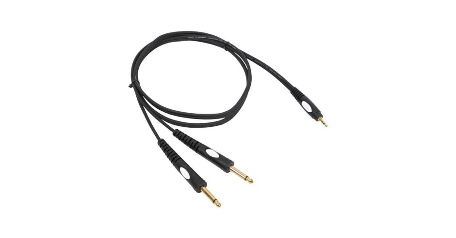 Cablu JACK 3.5 mm STEREO tata - 2x JACK 6.35 mm MONO 3m negru BST PRO ...