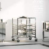 Cărucior cu tăvi cu 12 containere GN 75x55x87cm oțel inoxidabil