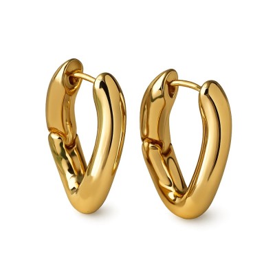 Cercei placati cu aur statement foto