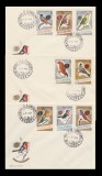 1966 Romania - 3 FDC Pasari cantatoare, LP 630, Romania de la 1950, Fauna