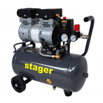 Stager HM0.75JW/24 compresor aer, 24L, 8bar, 165 L/min, monofazat, angrenare directa, silentios - 6960270410029 foto