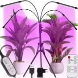 Lampă LED pentru creșterea plantelor cu stativ reglabil și telecomandă, 4 panouri, 34W