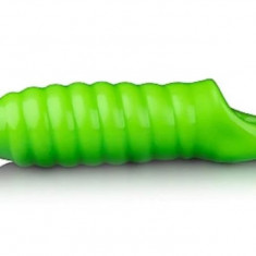 Manson Penis Swirl Glow in the Dark, TPE, Verde Neon, 15.5 cm