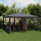 VidaXL Cort de petrecere cu 8 pereți din plasă, antracit, 4x4 m, HDPE