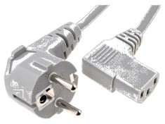 Cablu 3x1mm2 CEE 7/7 ştecăr unghi IEC C13 mamă 90&amp;deg; foto