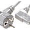 Cablu 3x1mm2 CEE 7/7 stecar unghi IEC C13 mama 90?