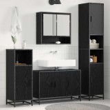 Cumpara ieftin Set de mobilier pentru baie 4 buc. Stejar Negru