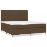 Cumpara ieftin Pat continental cu saltea maro inchis 180x200cm material textil