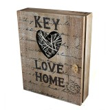 Cutie pentru Chei din lemn Key Love Home