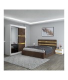 Dormitor Clio Maro Cu Dulap Tapitat 140x200cm