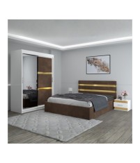 Dormitor Clio Maro Cu Dulap Tapitat 160x200cm