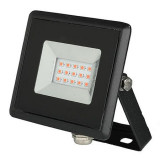 Reflector LED, 10 W, IP65, aluminiu, lumina rosie, Negru, General