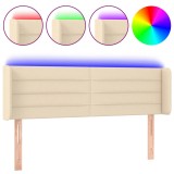 Cumpara ieftin Tablie de pat cu LED, crem, 147x16x78/88 cm, textil