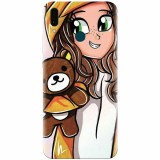 Husa silicon pentru Huawei Y9 2019, Girl With Little Bear