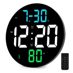 Ceas LED 22cm Color la USB, Suport, Alarma, Telecomanda GH8010 foto
