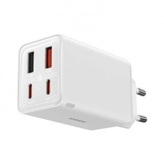 INCARCATOR RETEA Baseus GaN6 Pro, Quick Charge 65W, 2 x USB Type-C Output 5V/3A, 2 x USB (include cablu USB Type-C la USB Type-C de 100W), alb &quot;P10162
