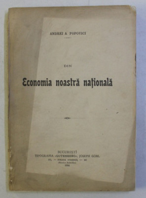 DIN ECONOMIA NOASTRA NATIONALA de ANDREI A. POPOVICI , 1904 foto