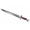 Cutit Vanatoare Camping Ideallstore AK-47 39cm Argintiu Otel + Teaca Curea, Lama Inscriptionata