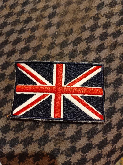 Emblema Union Jack , UK , petic textil 8x5 cm