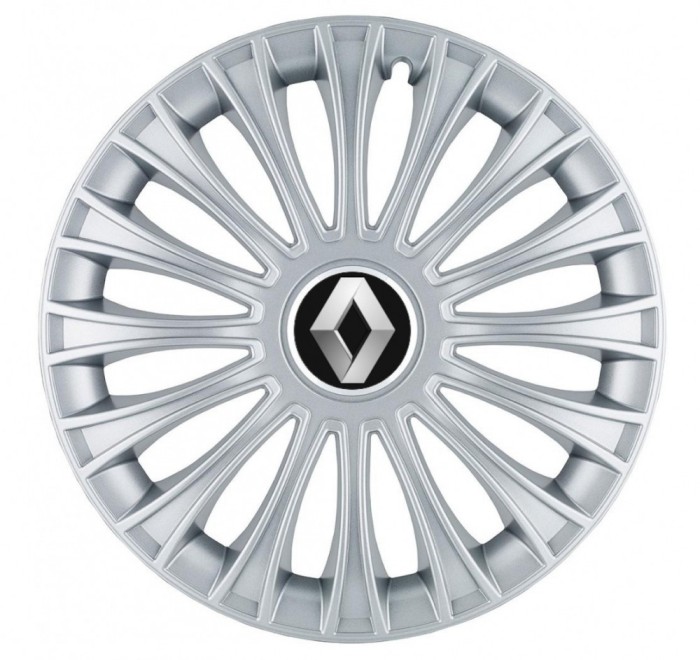 Set 4 Capace Roti, potrivite jantelor de R14, pentru Renault, model dino cromat