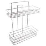 Cumpara ieftin Etajera Baie Metal 2 Rafturi Dreptunghiulare 27x11 cm, H 34 cm