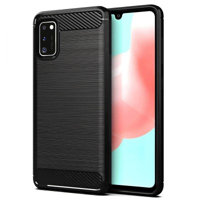 Husa TPU Forcell Carbon pentru Samsung Galaxy A41, Neagra foto