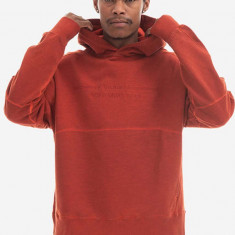 A-COLD-WALL* hanorac de bumbac Overdye Hoodie bărbați, culoarea roșu, cu glugă, cu imprimeu ACWMW076.-WINE