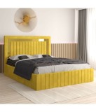 Pat Tapitat Ianis Galben + Saltea Lux Ortopedica 140x200cm