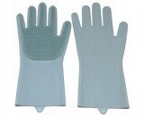 Cumpara ieftin Set manusi din silicon cu perii pentru spalat vase, gri, Oem