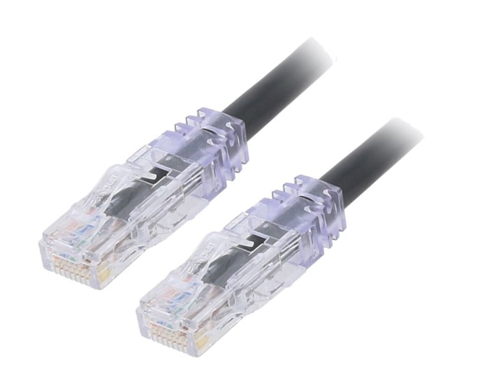 Cablu patch cord U/UTP Cat 6a 1m negru