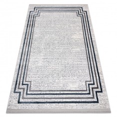 Covor TULS structural, franjuri 51242 Cadru fildeş / albastru, 200x290 cm