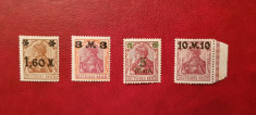 Timbre Germania Reich 1921 Germania Surcharged MNH serie completa foto