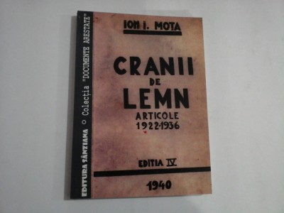 CRANII DE LEMN - ARTICOLE 1922-1936 - ION I. MOTA foto