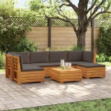 vidaXL Set de canapele de exterior 7 Bucată Maro Lemn Solid de Acacia 3403120