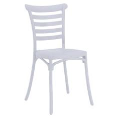 Scaun stivuibil,plastic alb, Savito 44x44x84 cm